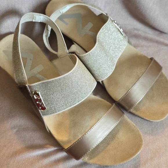 Anne Klein Women's Cream and Gold Sandals - Picture 1 of 6